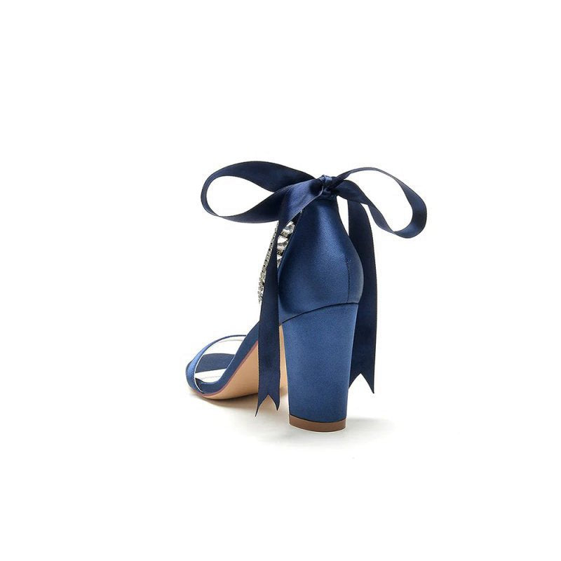 Open Toe Ribborn Tie High Heels Party