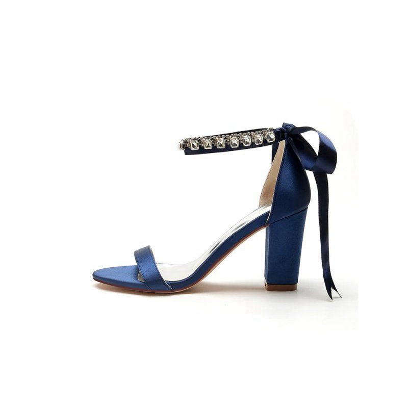 Open Toe Ribborn Tie High Heels Party