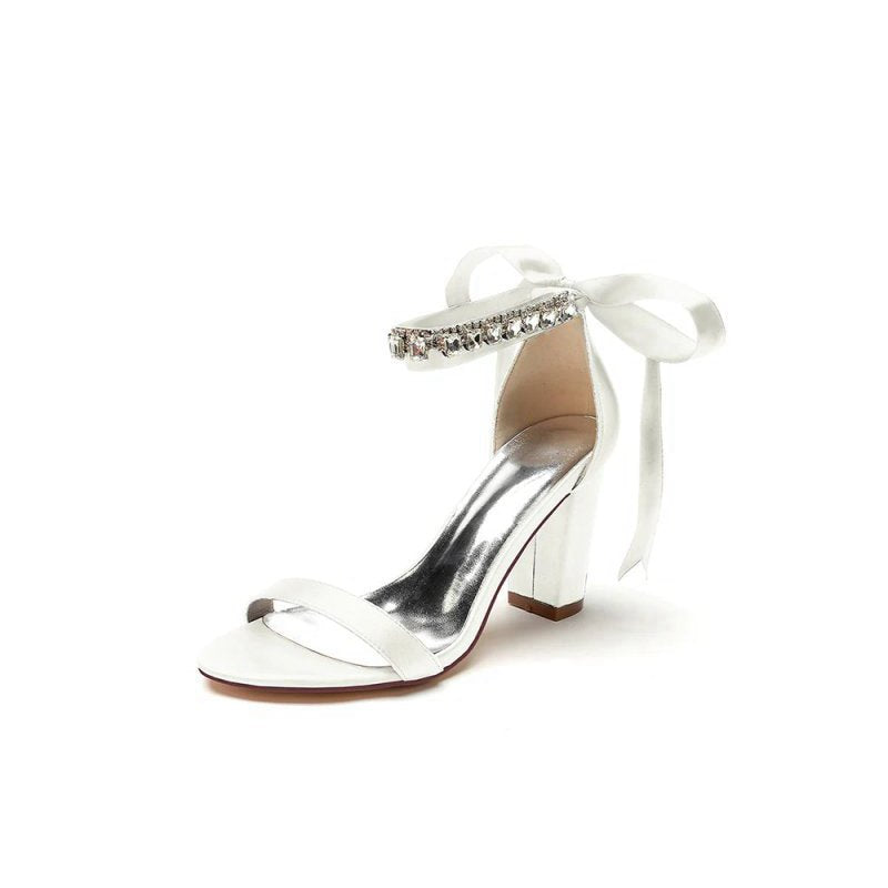 Open Toe Ribborn Tie High Heels Party