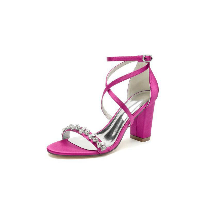 Open Toe Cross Strap High Heels Party