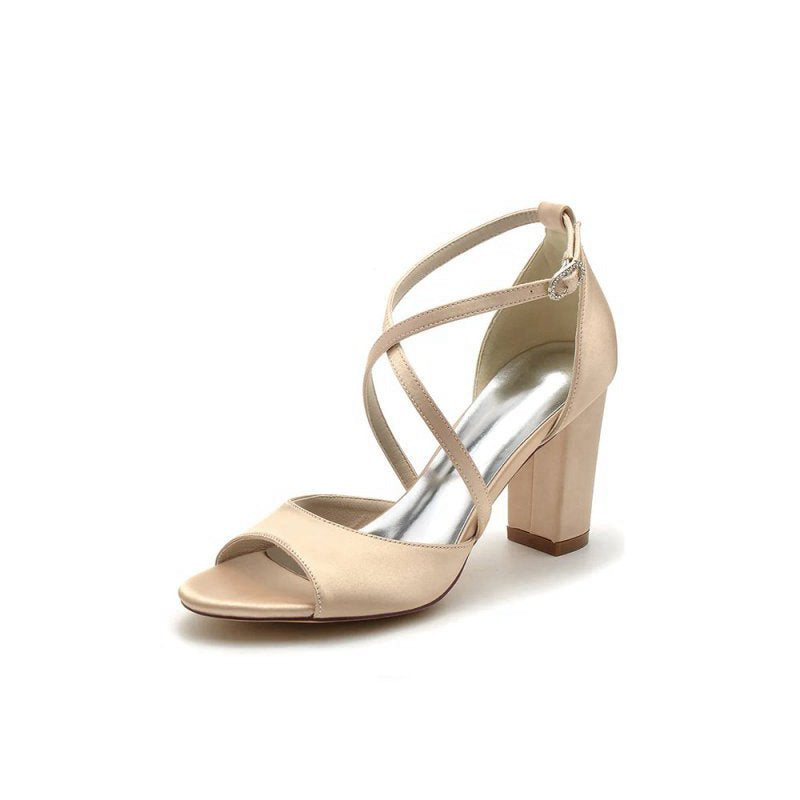 Peep Toe Cross Strap High Heels Party Shoes