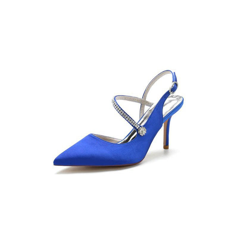 Crystal Strap Pointed Toe Stiletto Heel Shoes
