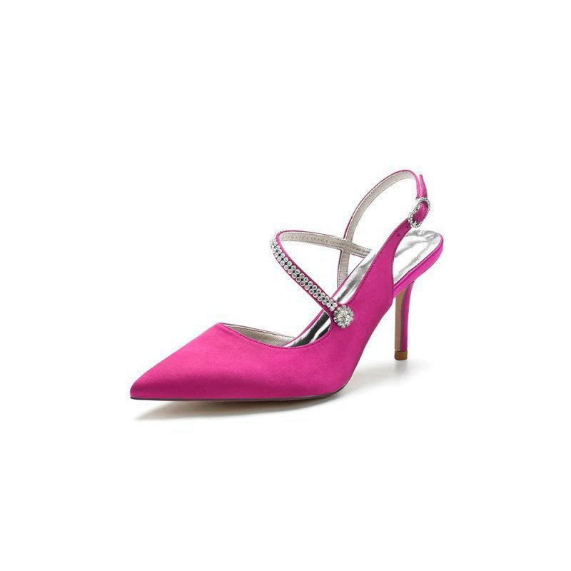 Crystal Strap Pointed Toe Stiletto Heel Shoes