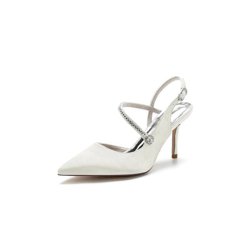 Crystal Strap Pointed Toe Stiletto Heel Shoes