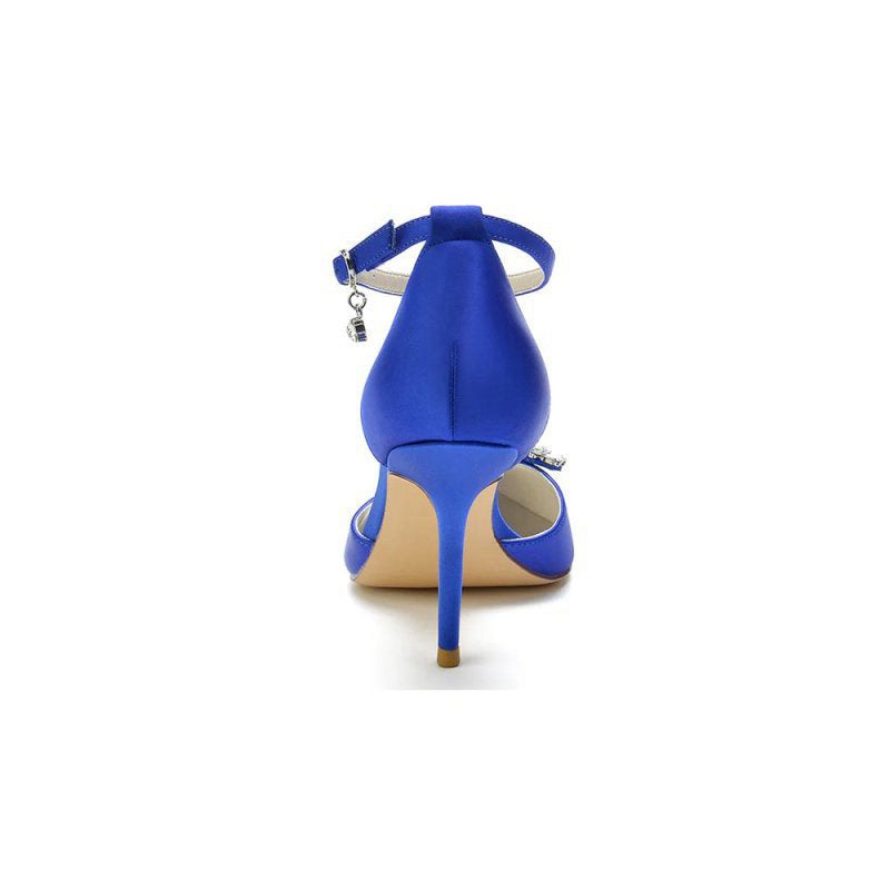 Pointed Toe Crystal Party Ankle Strap Heels Shoes