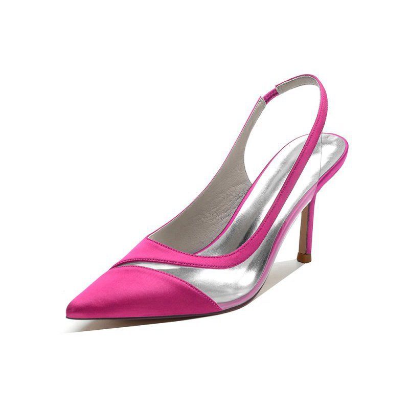 Party Pointed Toe Slingback Strap High Heels
