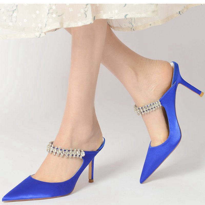 Party Pointed Toe Crystal Strap High Heels
