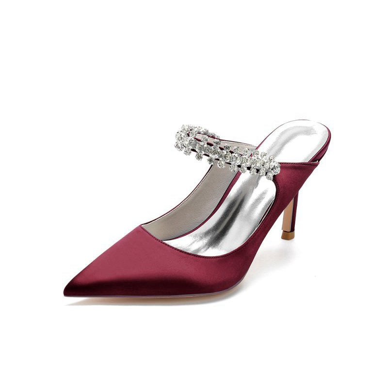 Party Pointed Toe Crystal Strap High Heels