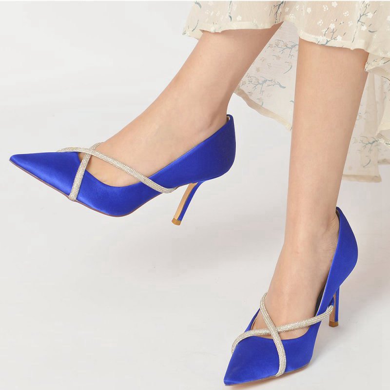 Party Pointed Toe Crystal High Heels