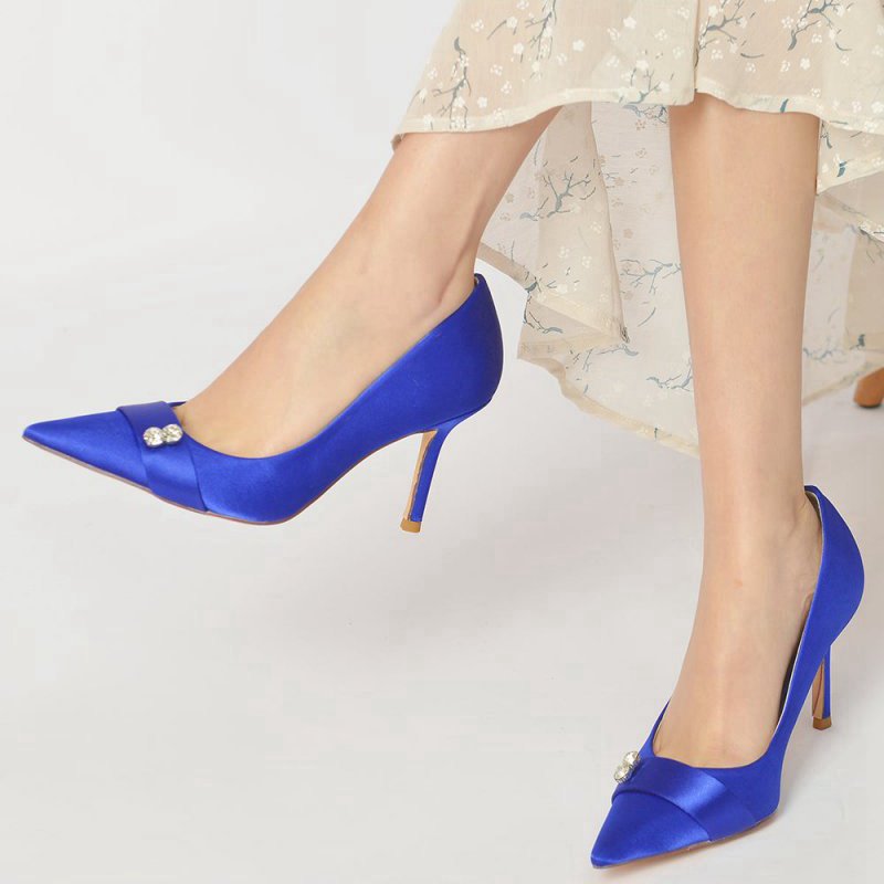 Pointed Toe Crystal High Heels Party Shoes