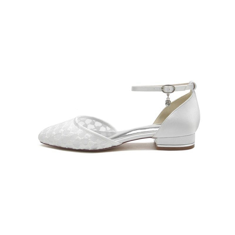 Lace Flats with Ankle Strap