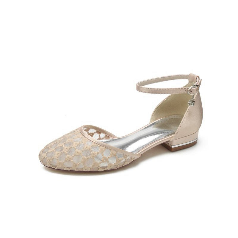 Lace Flats with Ankle Strap