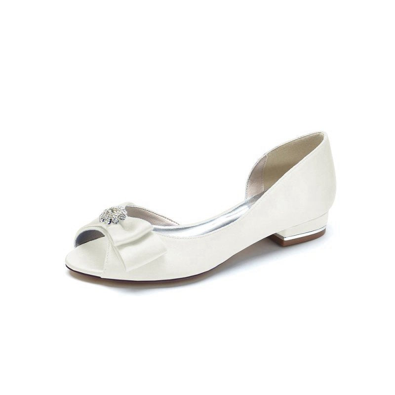Party Open Toe Flats with Bow