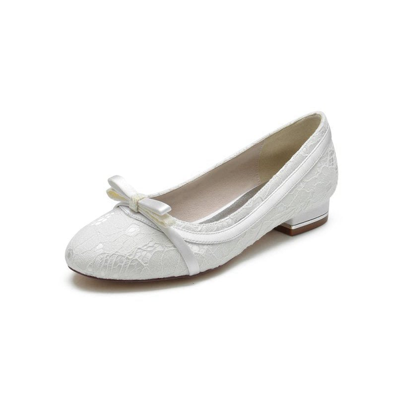 Lace Flats Sandal with Bow Bridal
