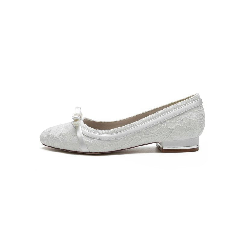 Lace Flats Sandal with Bow Bridal