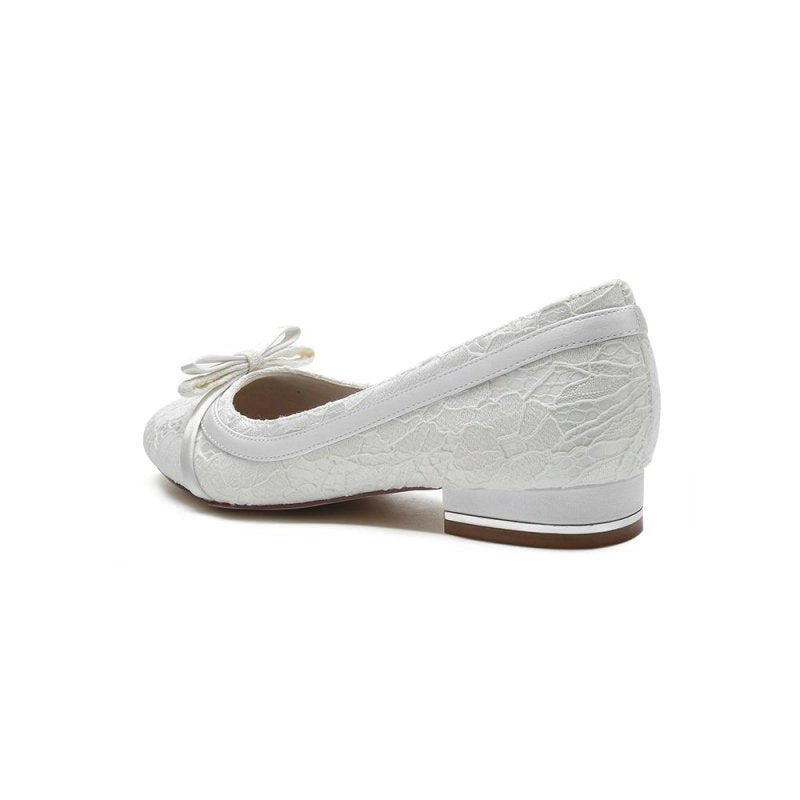 Lace Flats Sandal with Bow Bridal