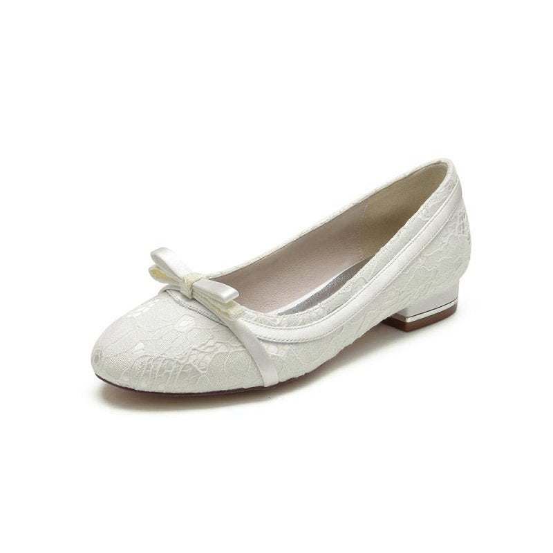 Lace Flats Sandal with Bow Bridal