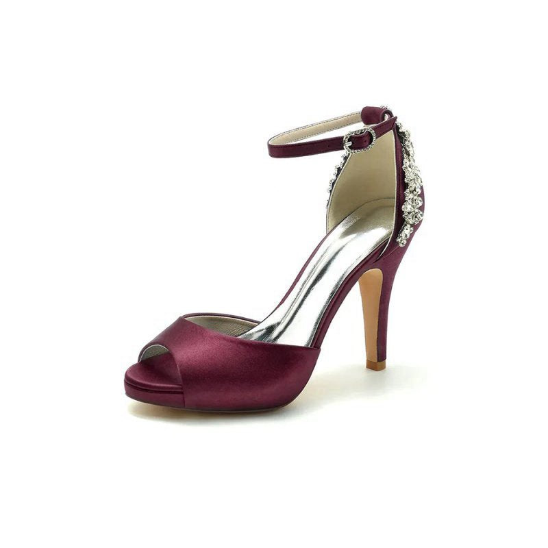 Party Peep Toe Rhinestone Embellished High Heels