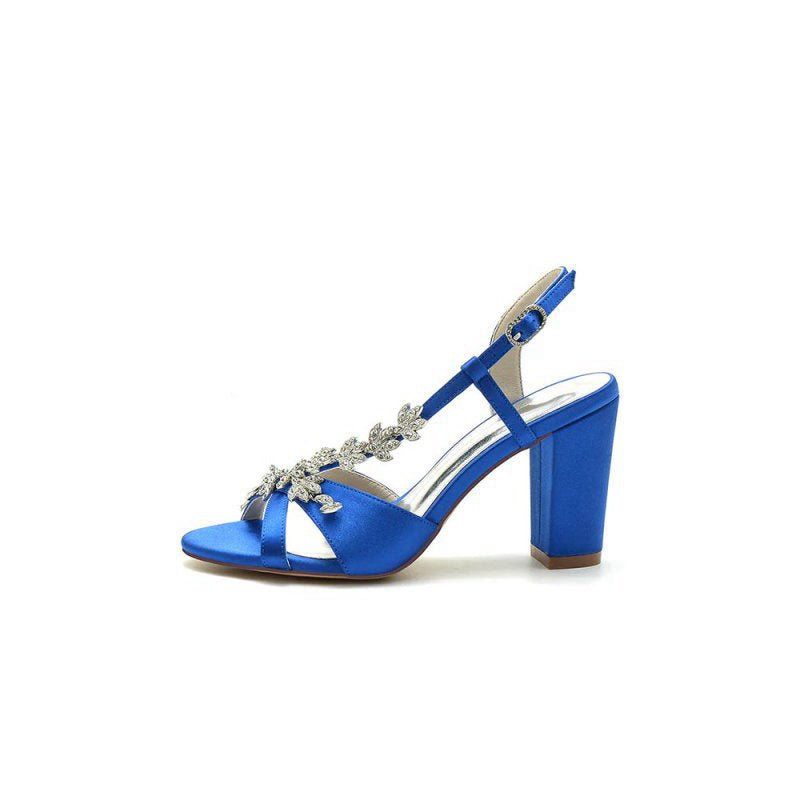 Slingback Strap Open Toe Block Heels
