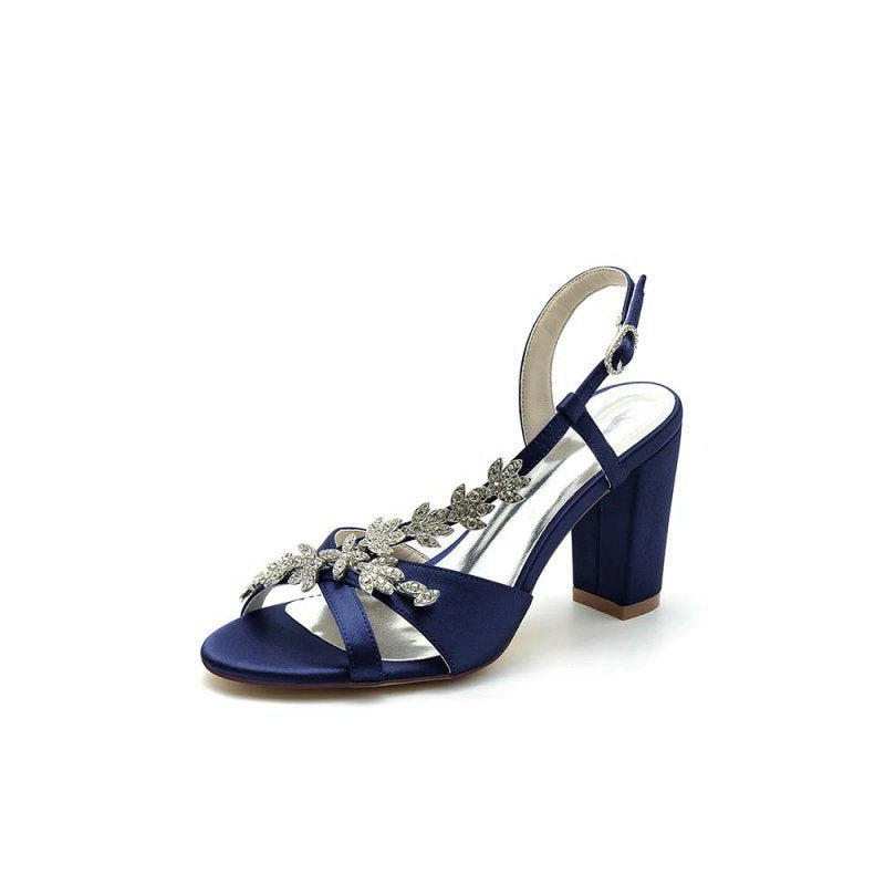 Slingback Strap Open Toe Block Heels
