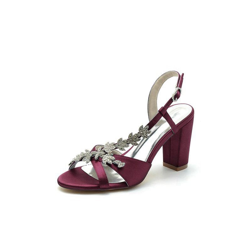Slingback Strap Open Toe Block Heels