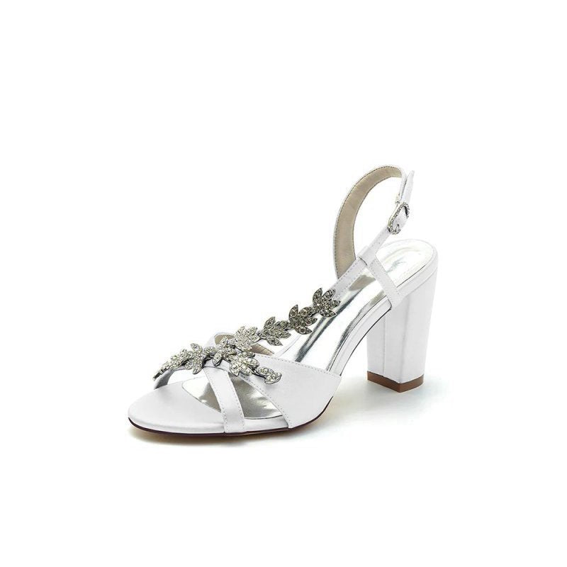 Slingback Strap Open Toe Block Heels
