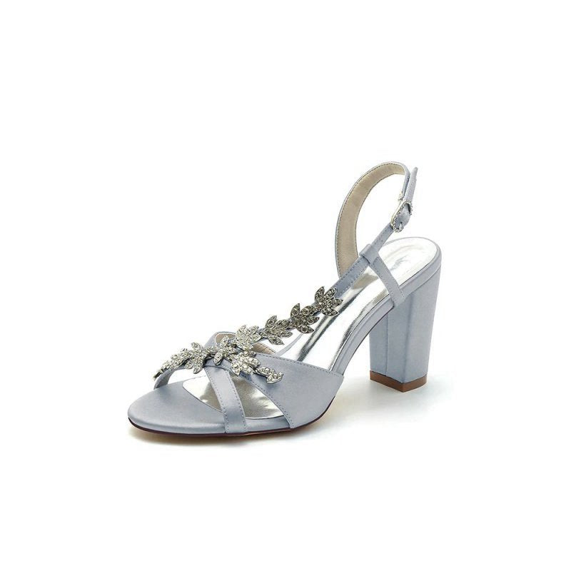 Slingback Strap Open Toe Block Heels