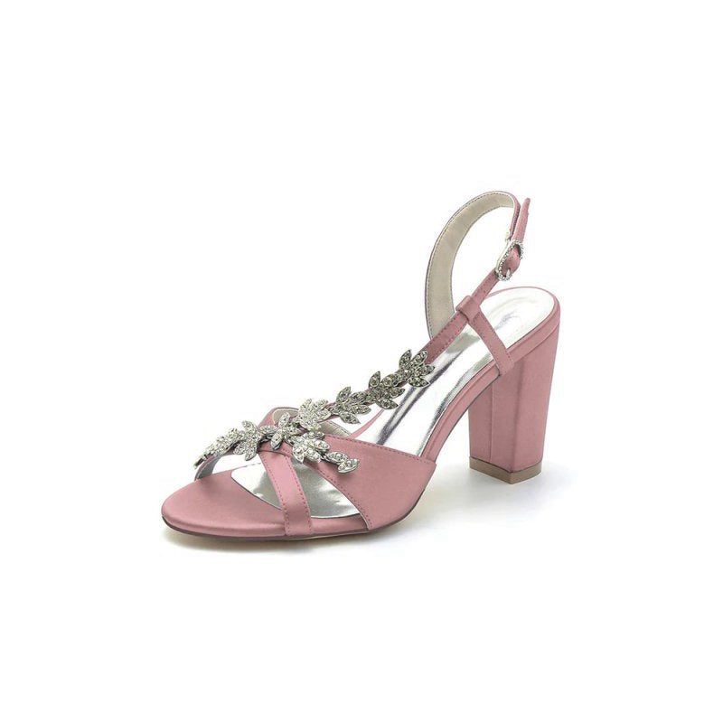 Slingback Strap Open Toe Block Heels