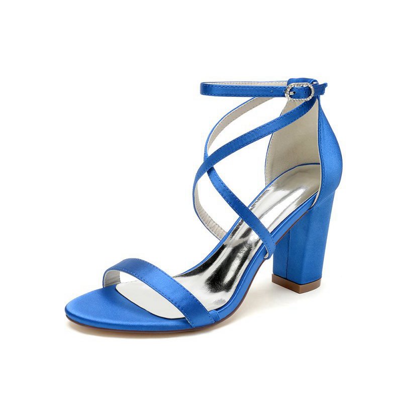 Simple Open Toe Cross Strap High Heels