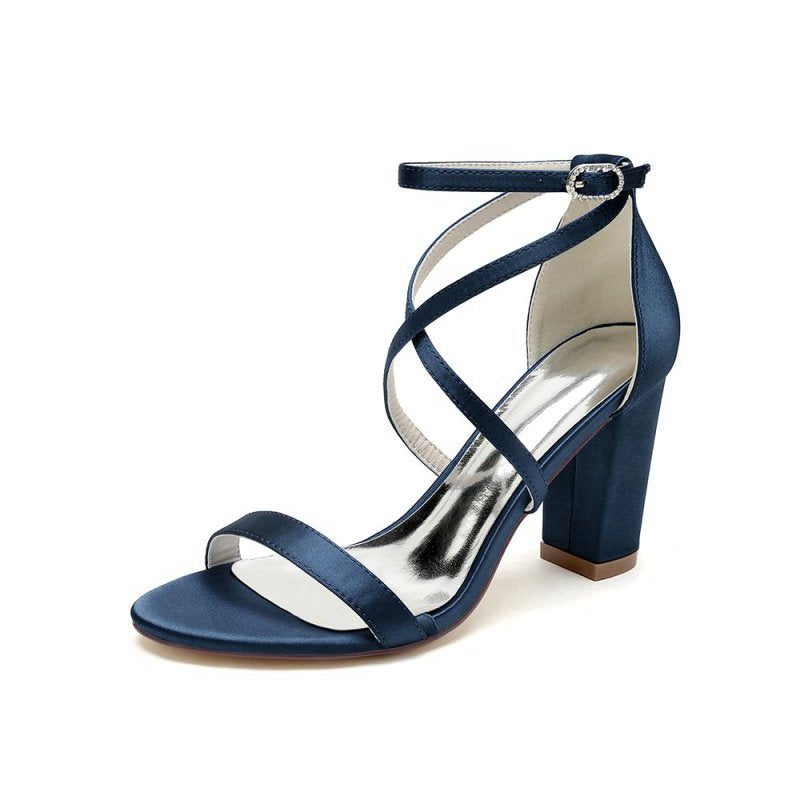 Simple Open Toe Cross Strap High Heels