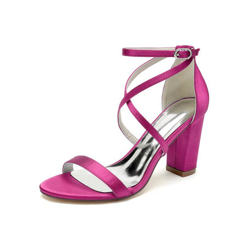 Simple Open Toe Cross Strap High Heels