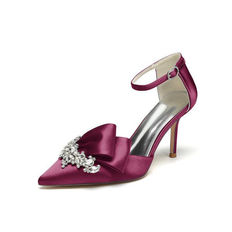 Pointed Toe With Rhinestone Stiletto Heels