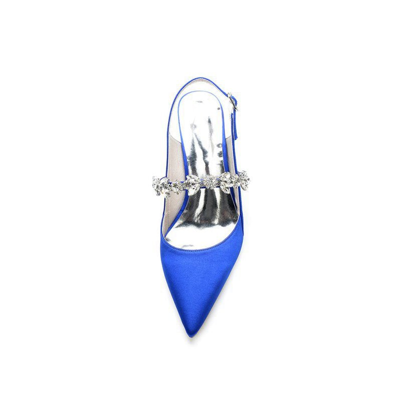Pointed Toe Stiletto Heels with Rhinestone Strap