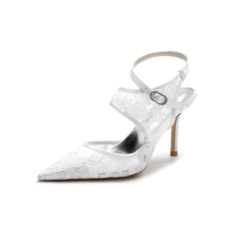Bridal Heels with Lace Appliques