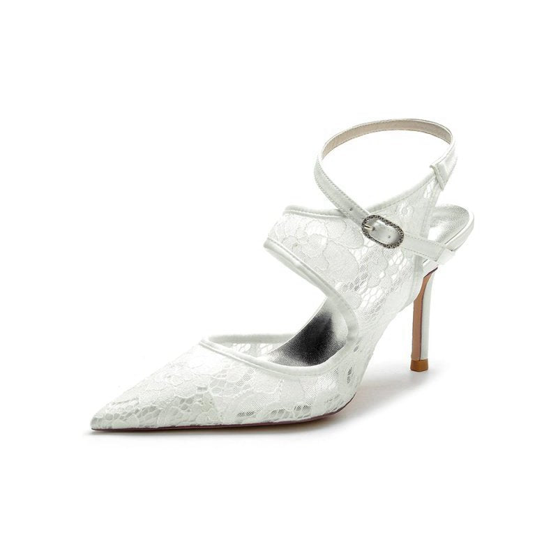 Bridal Heels with Lace Appliques