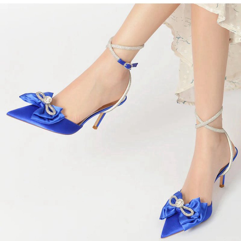 Pointed Toe Heels with Ribbon Bow