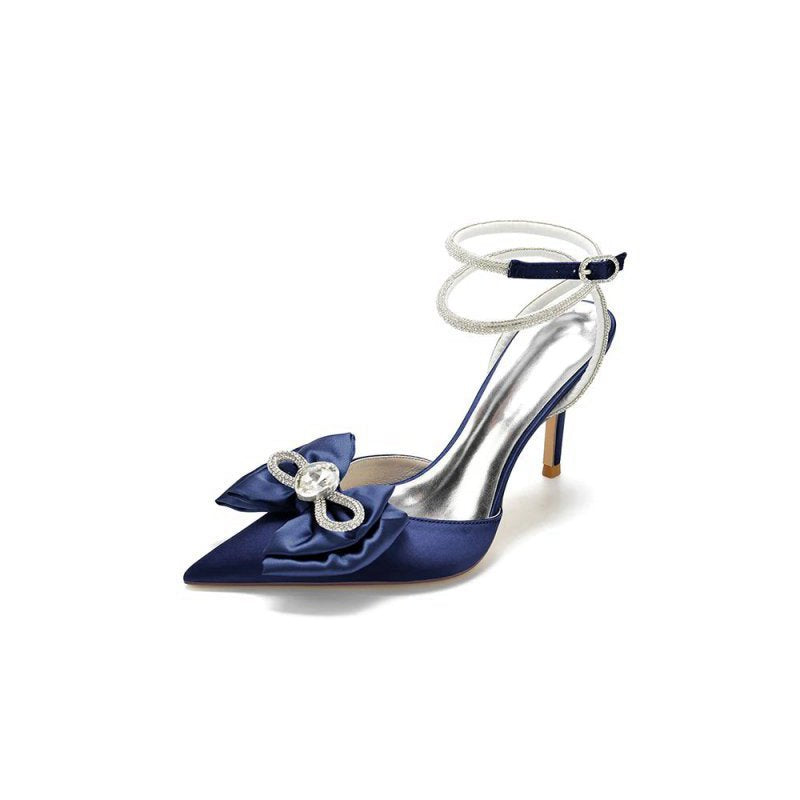 Pointed Toe Heels with Ribbon Bow