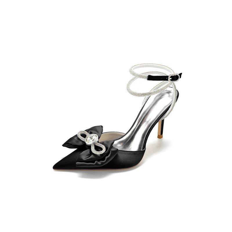 Pointed Toe Heels with Ribbon Bow