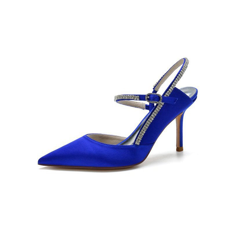 Pointed Toe Stiletto Heel with Crystal Strap