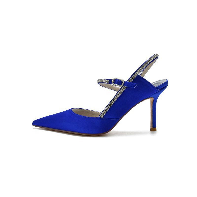 Pointed Toe Stiletto Heel with Crystal Strap