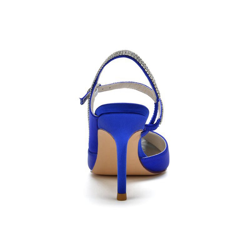 Pointed Toe Stiletto Heel with Crystal Strap