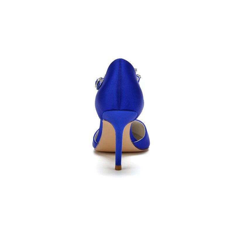 Pointed Toe Rhinestone Strap High Heels