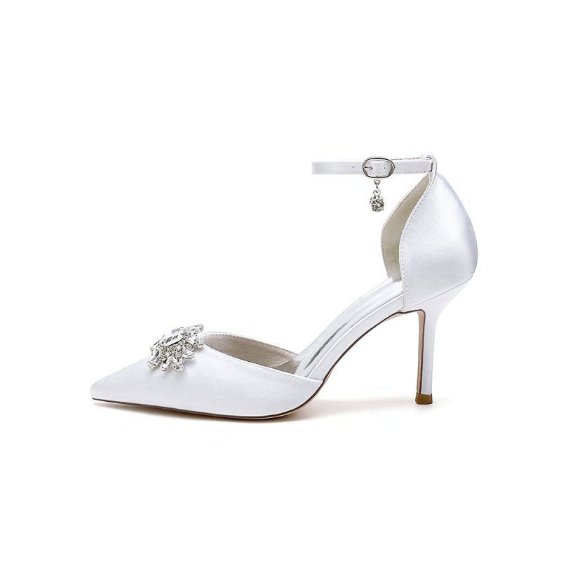 Pointed Toe with Rhinestone Flower