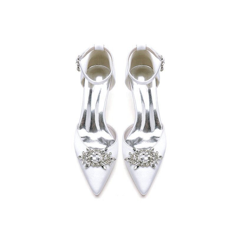 Pointed Toe with Rhinestone Flower