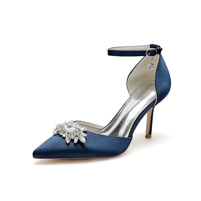 Pointed Toe with Rhinestone Flower