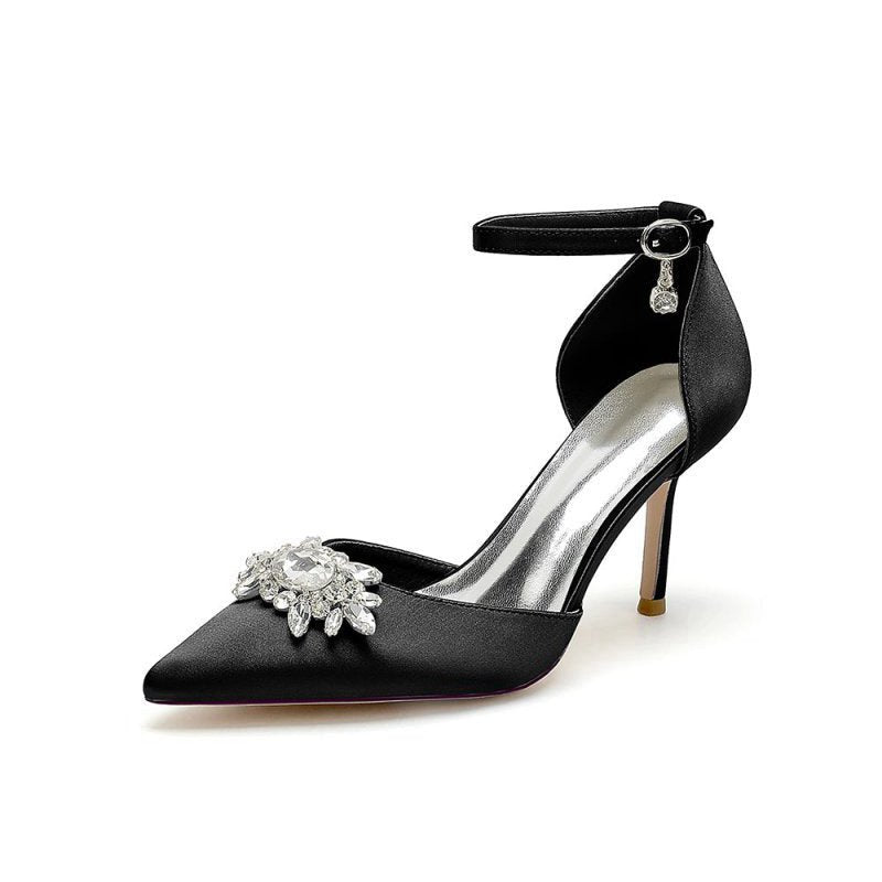 Pointed Toe with Rhinestone Flower