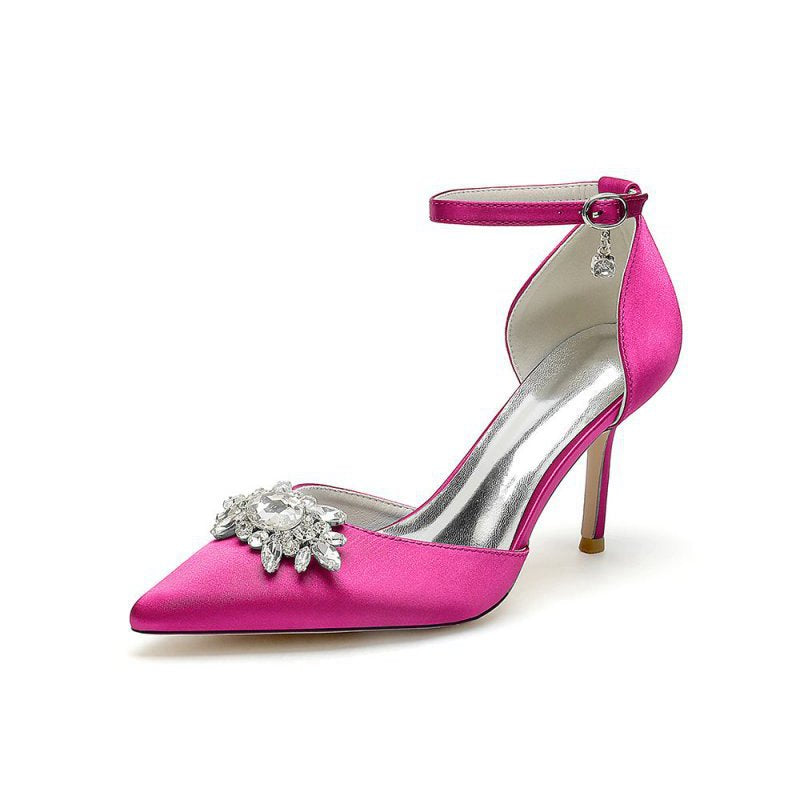 Pointed Toe with Rhinestone Flower
