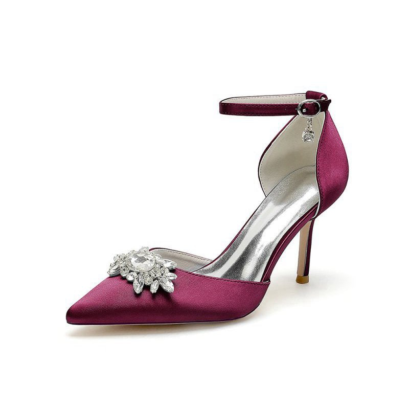 Pointed Toe with Rhinestone Flower