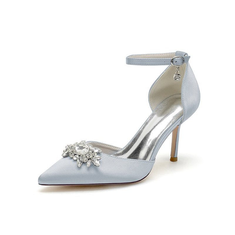 Pointed Toe with Rhinestone Flower