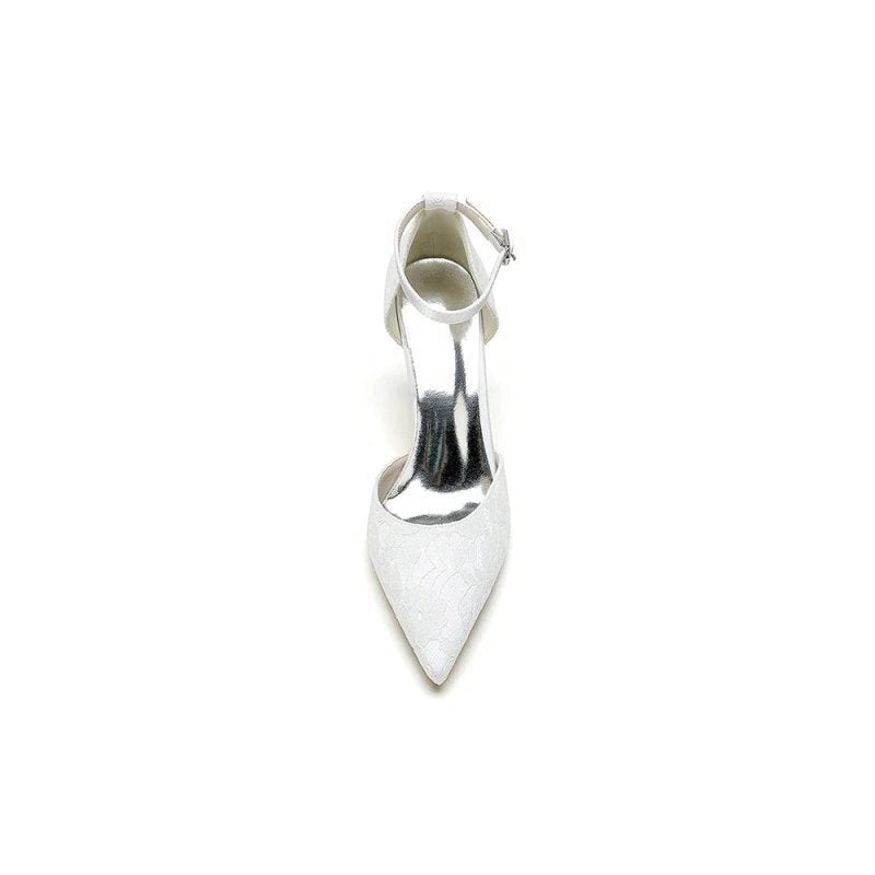 Pointed Toe Bridal Heels with Ankle Strap